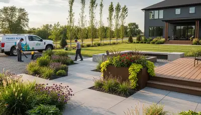 Landscaping service in Peoria, IL for lawn care, yard maintenance, and outdoor property improvement