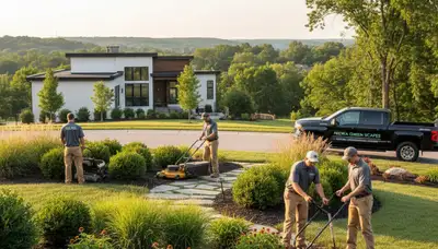 Peoria, IL landscaping crew providing professional lawn care and yard maintenance services