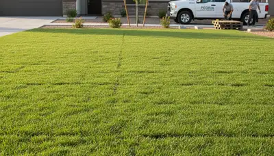 Fresh sod installation creating a vibrant green lawn by Chop Chop Landscaping in Peoria, IL