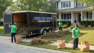Professional yard debris removal and clean up in Peoria, IL by Chop Chop Landscaping experts
