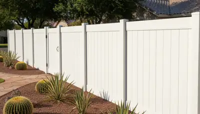 White wooden privacy fence installation by Chop Chop Landscaping in Peoria, IL residential yard